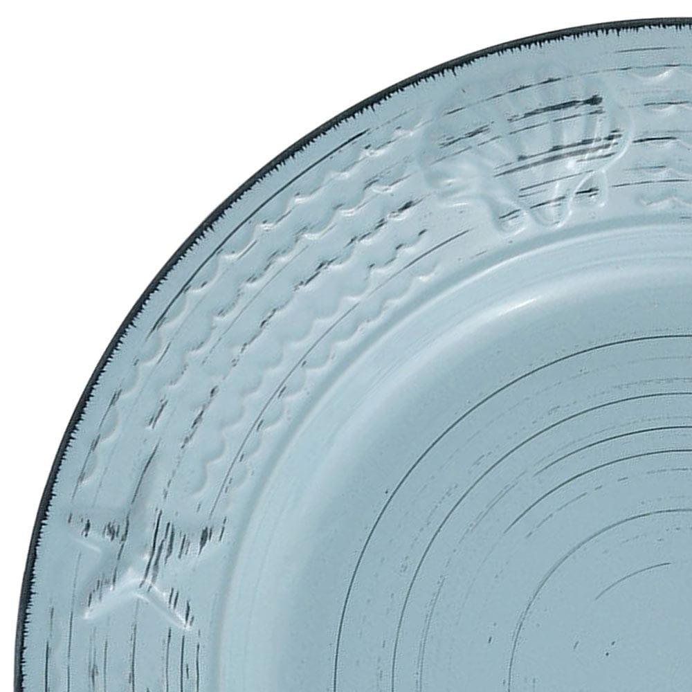 Trellis Coastal Teal 16 Piece Dinnerware Set, Service for 4
