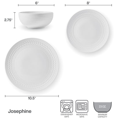 Josephine 24 Piece Dinnerware Set, Service for 8