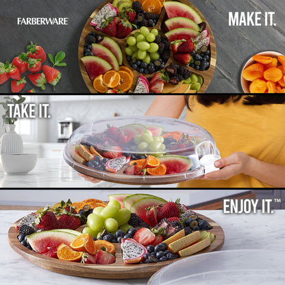 Farberware Build-A-Board ™ Cutting Board with Clear Locking Lid, 14 IN Round