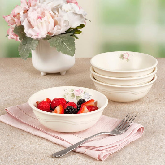 Tea Rose Set of 4 Soup Cereal Bowls