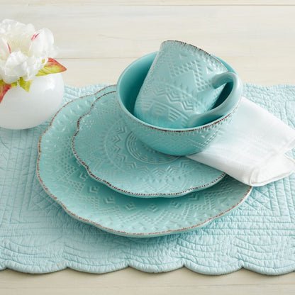 Remembrance Teal Dinnerware Set