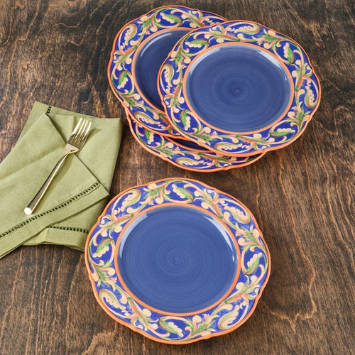 Villa della Luna® Set of 4 Scalloped Dinner Plates