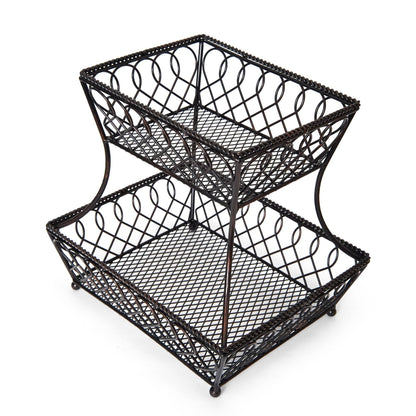 Loop Lattice 2 Tier Rectangular Basket