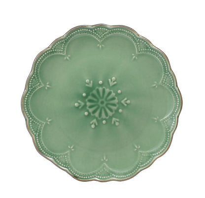 French Lace Set of 4 Green Salad Plates