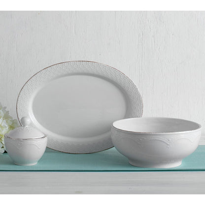 French Lace White Serve Bowl