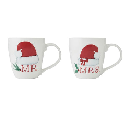 Mr. & Mrs. Santa Hat Set of 2 Mugs