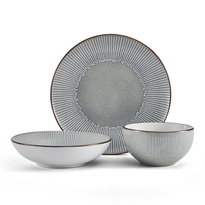 Arlie Gray 12 Piece Pasta Dinnerware Set, Service for 4