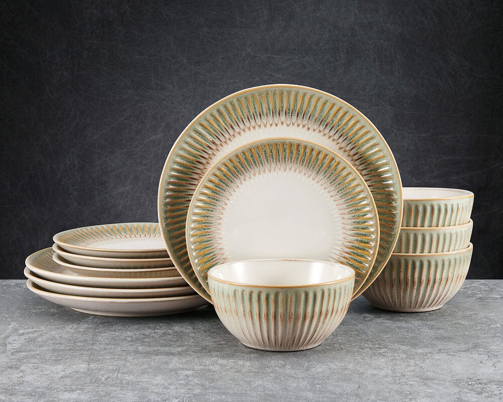 Hensley Green 12 Piece Dinnerware Set, Service for 4