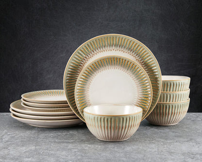 Hensley Green 12 Piece Dinnerware Set, Service for 4
