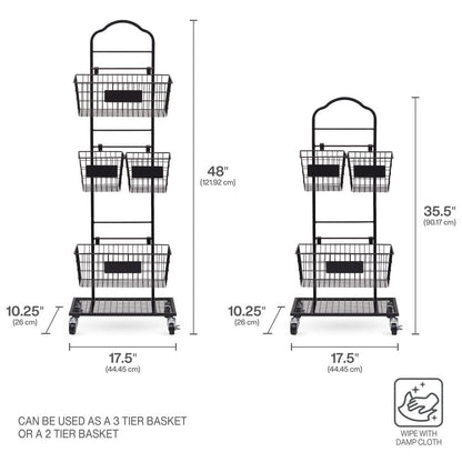 Mercato 3 Tier Adjustable Storage Rack with Chalkboard Plates