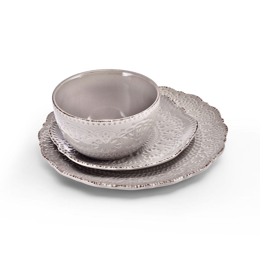 Chateau Smoke 12 Piece Dinnerware Set, Service for 4