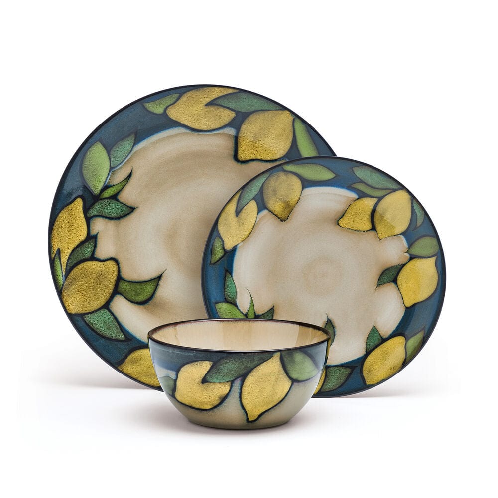 Painted Lemons 12 Piece Dinnerware Set, Service for 4
