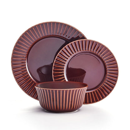 Dannie Red 12 Piece Dinnerware Set, Service for 4