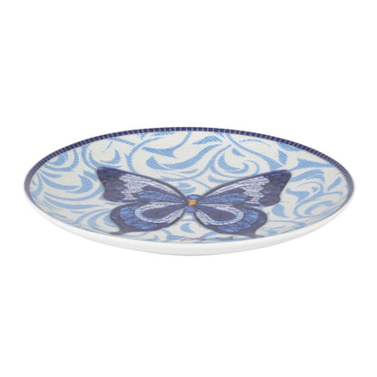 Dolly Parton Mosaic Blue Butterfly 12 Piece Dinnerware Set Service for 4
