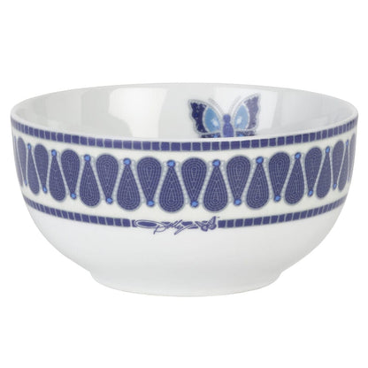 Dolly Parton Mosaic Blue Butterfly 12 Piece Dinnerware Set Service for 4