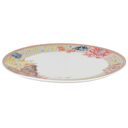 Dolly Parton Mosaic Peach Butterfly 12 Piece Dinnerware Set Service for 4