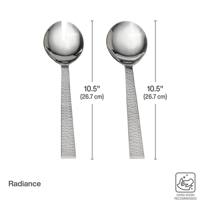 Radiance Hammered Set of 2 Serving Fork and Spoon