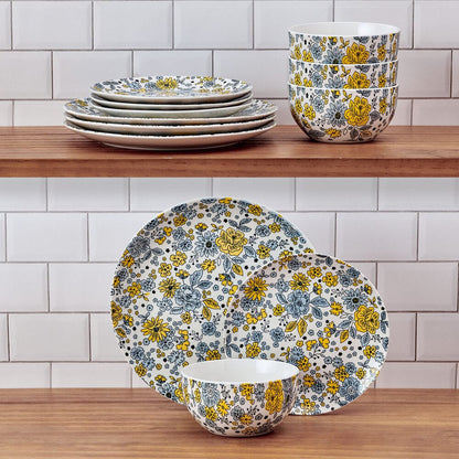 Vibrant Garden 12 Piece Dinnerware Set, Service for 4