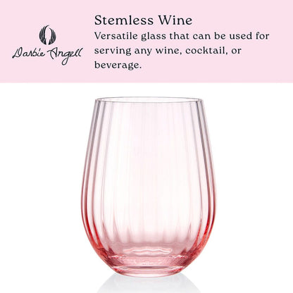 Darbie Angell Good Day Blush Set of 4 Stemless Wine