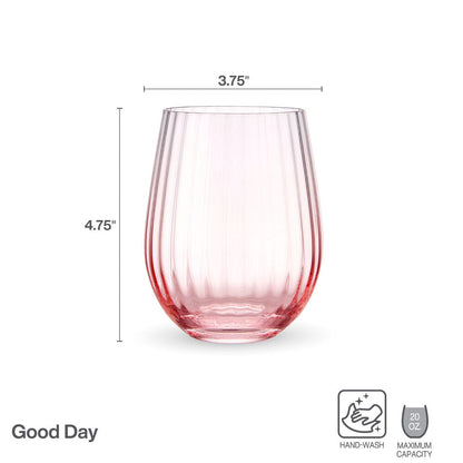 Darbie Angell Good Day Blush Set of 4 Stemless Wine