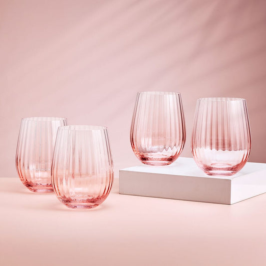Darbie Angell Good Day Blush Set of 4 Stemless Wine