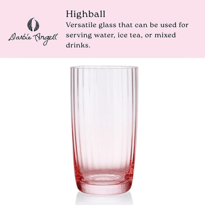 Darbie Angell Good Day Blush Set of 4 Highball Glasses