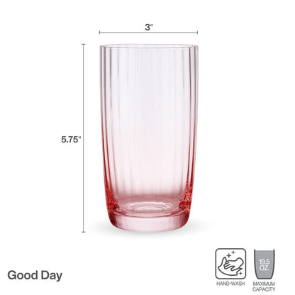 Darbie Angell Good Day Blush Set of 4 Highball Glasses