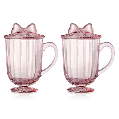 Darbie Angell Bliss Blush Set of 2 Footed Drinking Glasses with Lid