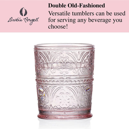 Darbie Angell Wanderlust Blush Set of 4 Double Old Fashioned Glasses
