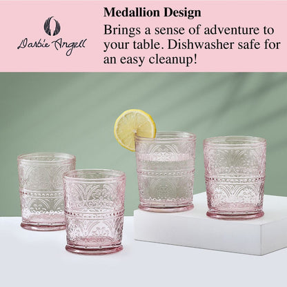 Darbie Angell Wanderlust Blush Set of 4 Double Old Fashioned Glasses
