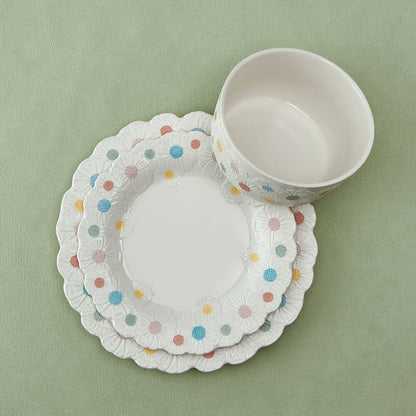 Darbie Angell Painted Daisy 12 Piece Dinnerware Set, Service or 4