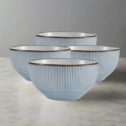 Arlie Blue Set of 4 Soup Cereal Bowls