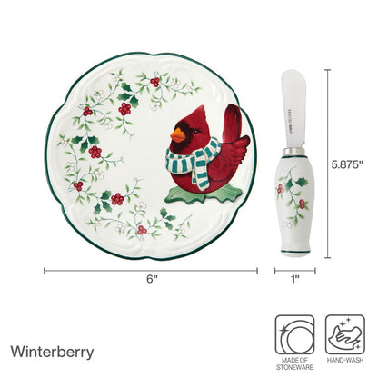 Winterberry® Cardinal Appetizer Plate with Spreader