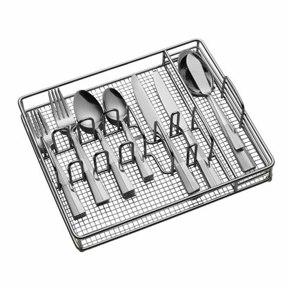 Arabesque Frost 42 Piece Flatware Set with Caddy, Service for 8