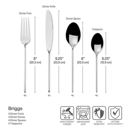 Briggs Forged 20 Piece Flatware Set, Service for 4