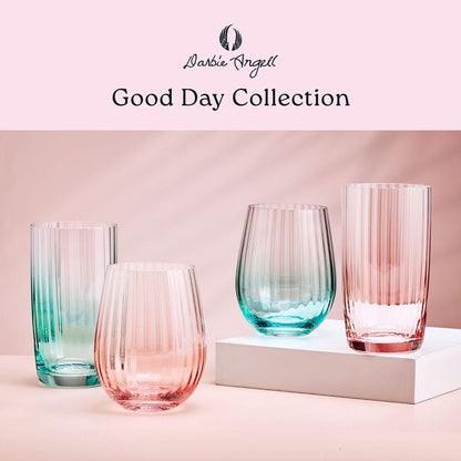 Darbie Angell Good Day Teal Set of 4 Highball Glasses
