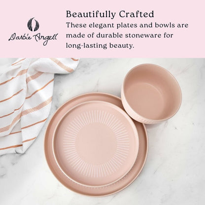 Darbie Angell Mod Blush 12 Piece Dinnerware Set, Service for 4