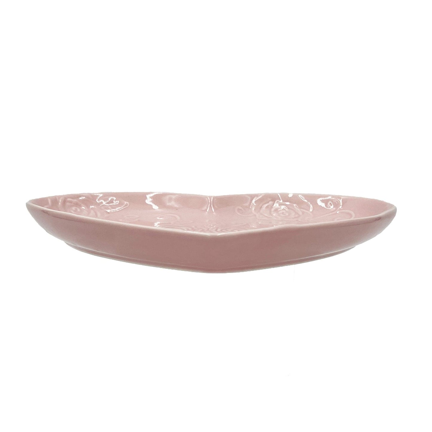 Tea Rose Pink Heart Shaped Plate