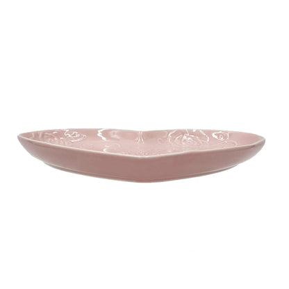 Tea Rose Pink Heart Shaped Plate