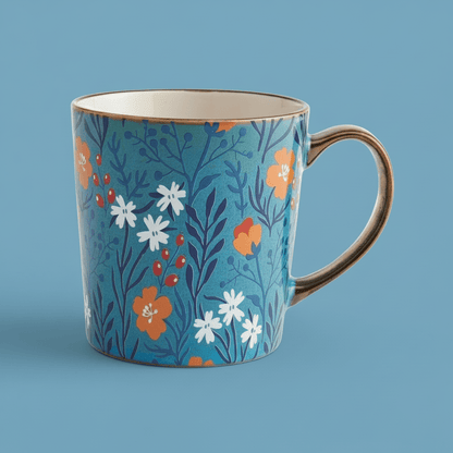Sentiment Mugs Floral Blue Mug