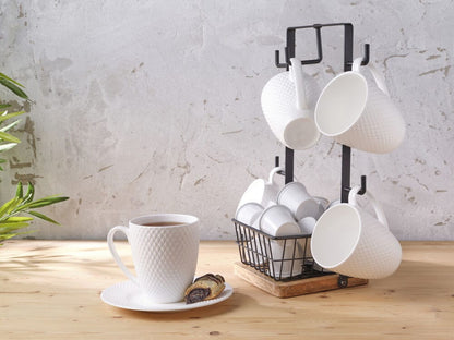 Stella Mug Tree with Storage Basket