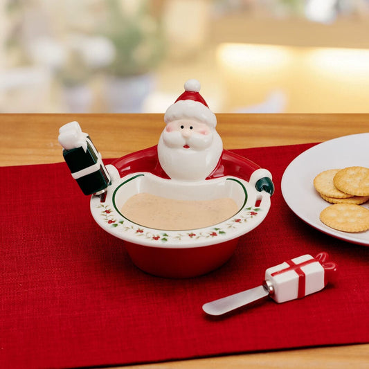 Winterberry® Santa Dip Bowl with Gift Spreaders
