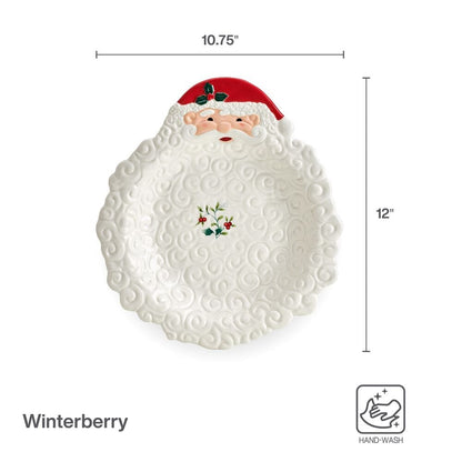 Winterberry® Santa Figural Bearded Platter