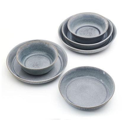 Amara Smoke 6 Piece Dinnerware Bowl Set, Service for 2