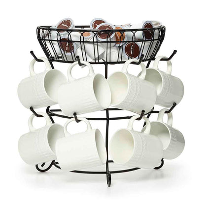 Countryside Mug Tree with Basket