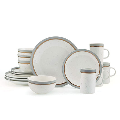 Ezra Grey 16 Piece Dinnerware Set, Service for 4