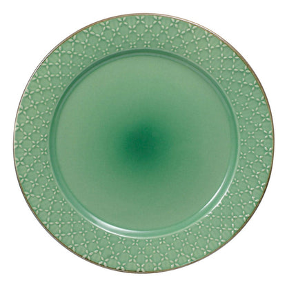 French Lace Green 16 Piece Dinnerware Set Service for 4