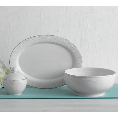 French Lace White Oval Platter