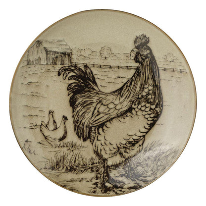 Homespun Rooster 16 Piece Dinnerware Set, Service for 4