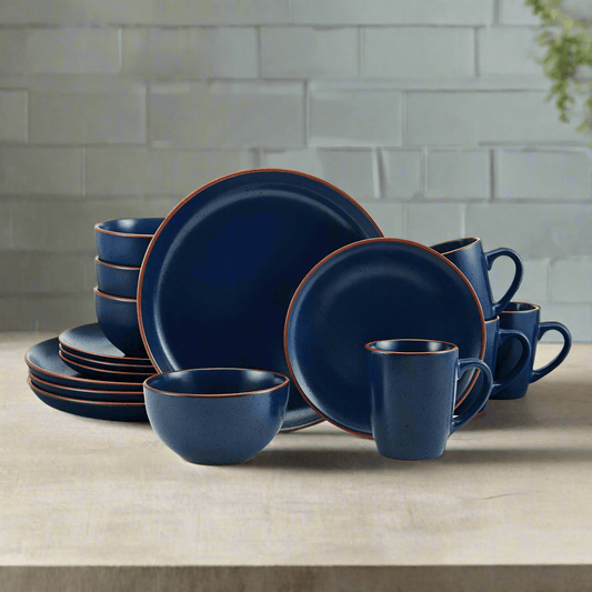 Hunter Blue 16 Piece Dinnerware Set, Service for 4